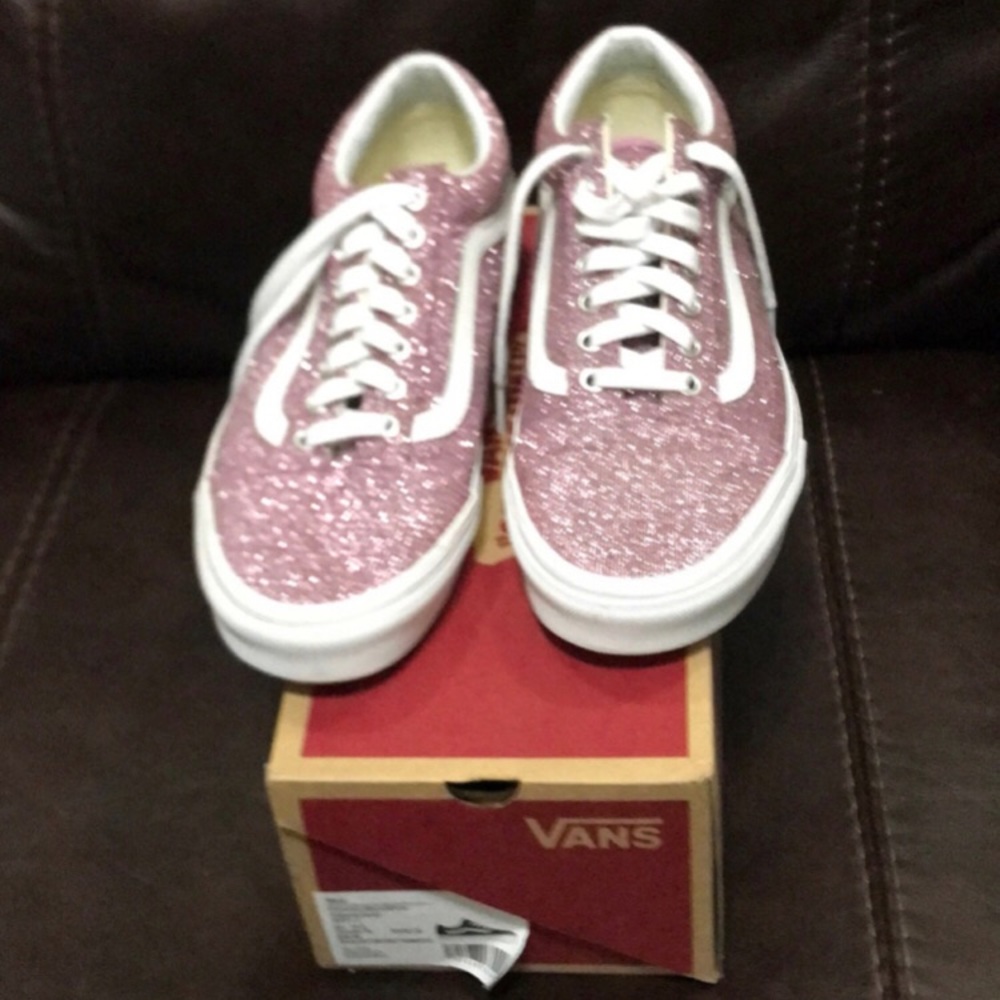 Vans Old Skool Pink & White Glitter Skate